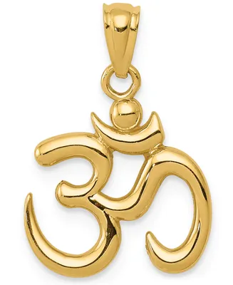 Om Symbol Charm Pendant in 14k Yellow Gold
