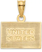 Usa Flag Charm Pendant in 14k Yellow Gold & Enamel