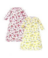 Hudson Baby Baby Girls Cotton Long-Sleeve Wearable Sleeping Bag, Sack, Blanket, Strawberry Lemon