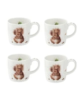 Royal Worcester Wrendale Designs Treetops Redhead Mug - Set of 4