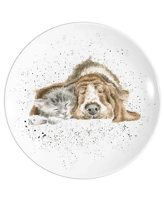 Royal Worcester Wrendale Designs Coupe Plate - Dog And Catnap