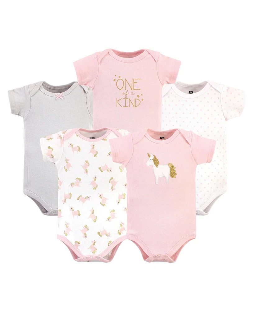 Hudson Baby Baby Girls Hudson Cotton Bodysuits 5pk