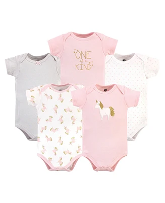 Hudson Baby Baby Girls Hudson Cotton Bodysuits 5pk