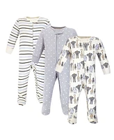 Hudson Baby Boys Cotton Zipper Sleep and Play 3pk