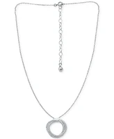 Giani Bernini Cubic Zirconia Twisted Circle 16" Pendant Necklace, Created for Macy's