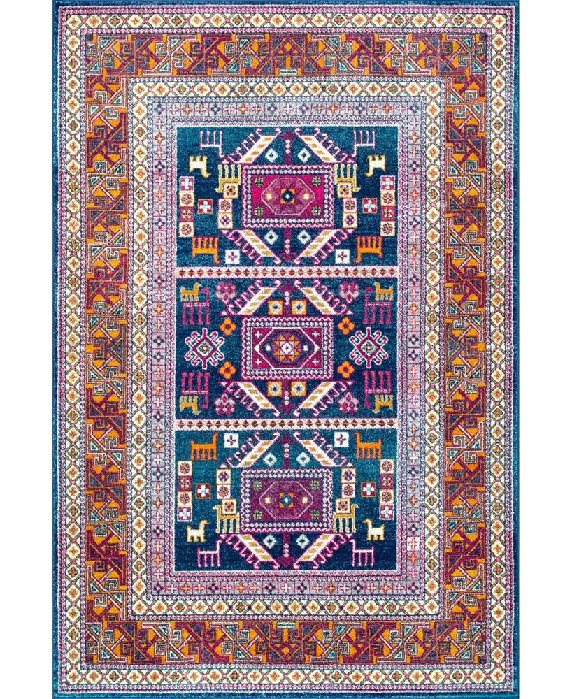 nuLoom Marisela RZBD48A Navy 6'7" x 9' Area Rug