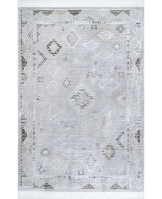 nuLoom Maida DCRS01A Silver 4' x 6' Area Rug