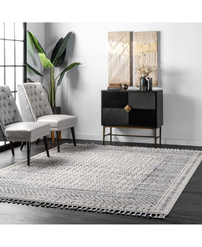 nuLoom Claudia STGL03A Gray/Multi 2' x 4' Area Rug