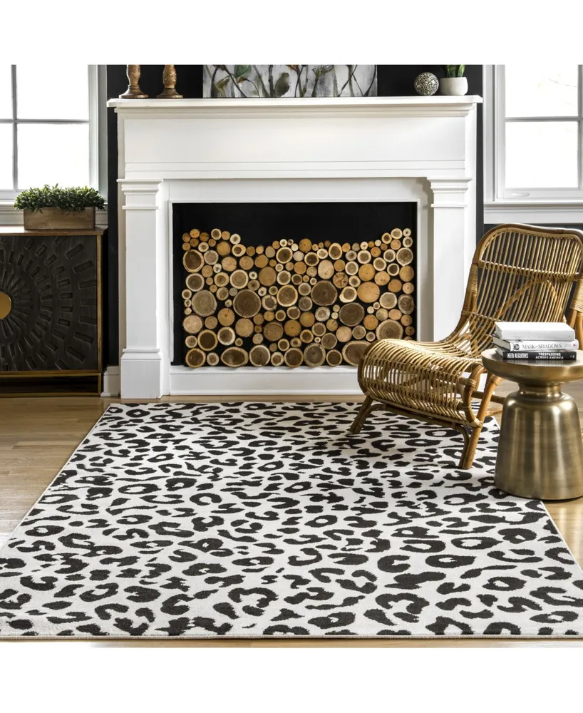 nuLoom Leopard RZBD61C Onyx 4' x 6' Area Rug