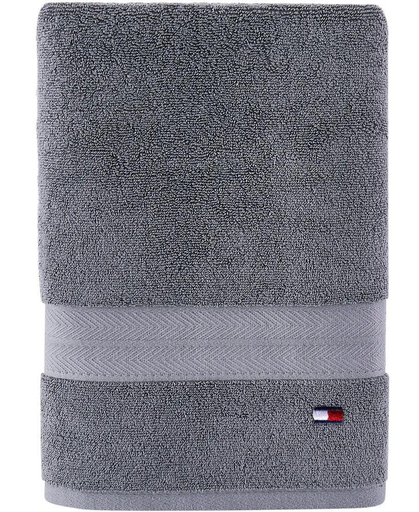 Tommy Hilfiger Modern American Solid Cotton Bath Towel, 30" x 54"