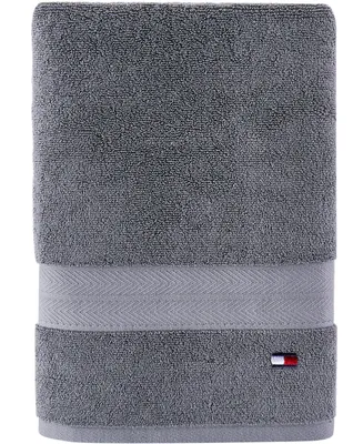 Tommy Hilfiger Modern American Solid Cotton Bath Towel, 30" x 54"