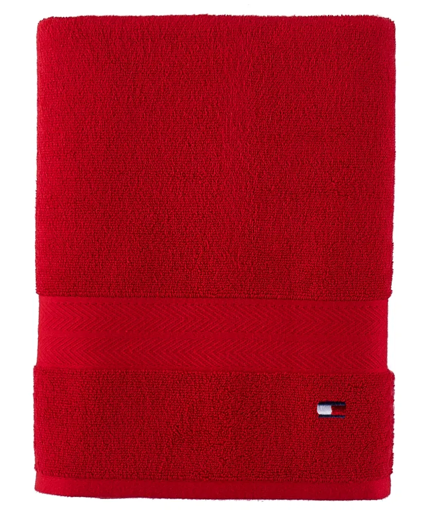 Tommy Hilfiger Modern American Solid Cotton Bath Towel, 30" x 54"