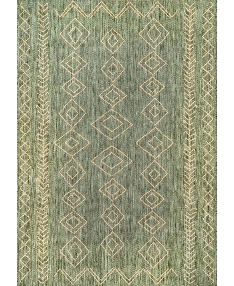 nuLoom Serna OWDN23E Sage 6'3" x 9' Outdoor Area Rug