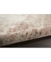 Nourison Home Lucent LCN07 Silver and Red 7'9" x 9'9" Area Rug