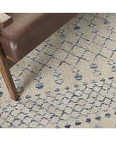Nourison Home Palermo PMR03 Beige and Blue 5'3" x 7'3" Area Rug
