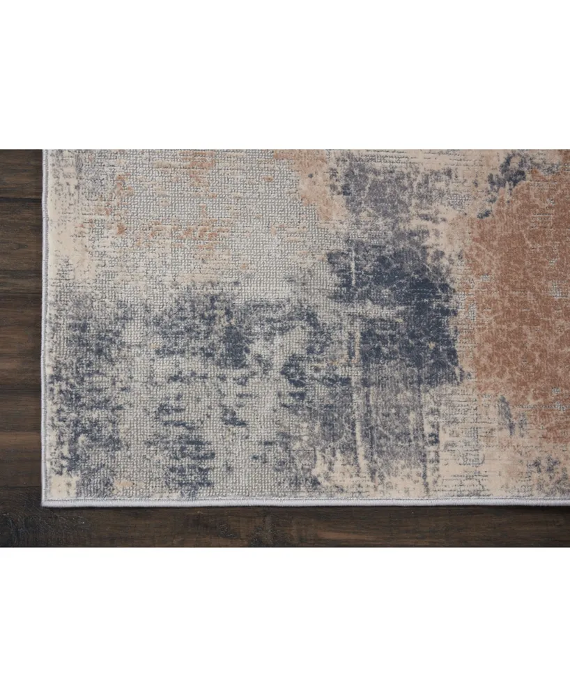 Nourison Home Rustic Textures RUS02 Beige and Gray 3'11" x 5'11" Area Rug