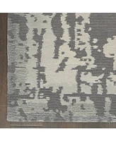 Nourison Home Symmetry SMM02 Gray and Beige 3'9" x 5'9" Area Rug