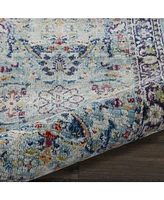 Nourison Home Ankara Global ANR14 Teal and Multi 2'4" x 8' Runner Rug