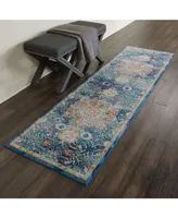 Nourison Home Ankara Global ANR03 Blue 2' x 6' Runner Rug