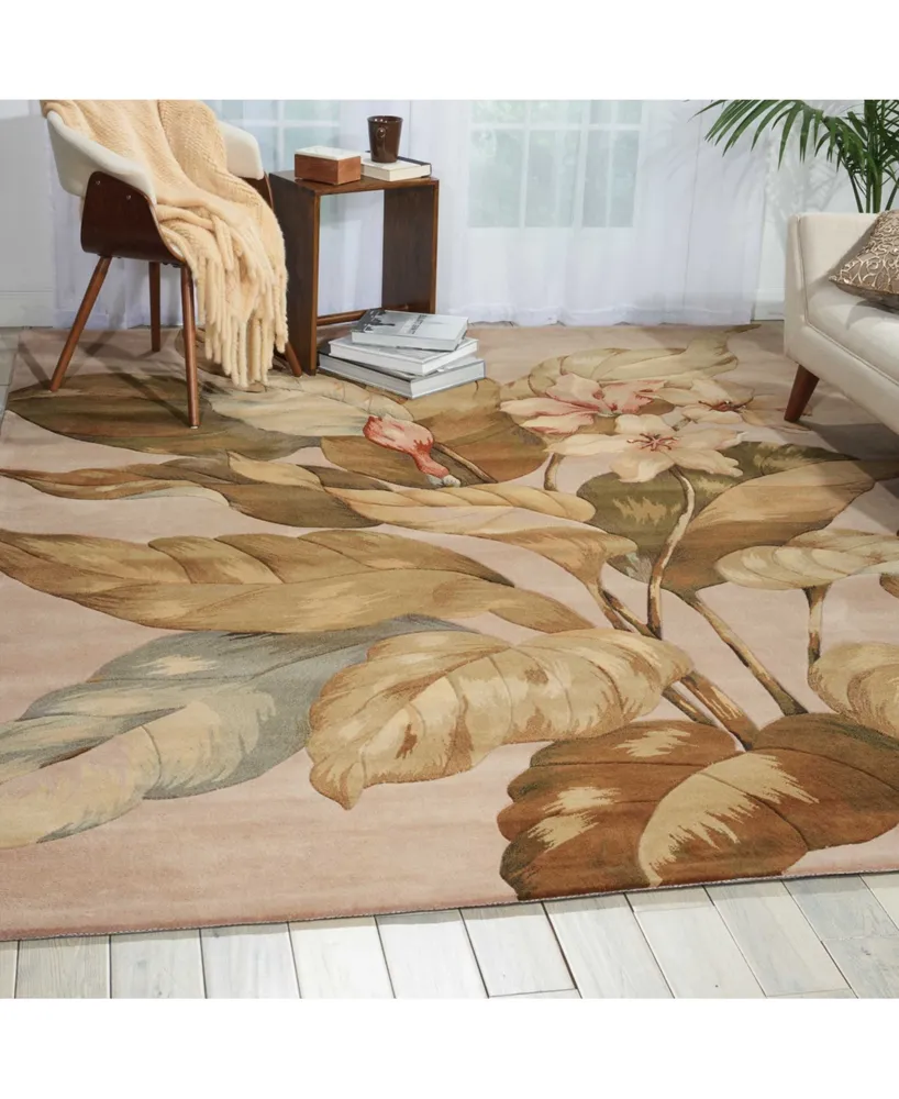 Nourison Home Tropics TS04 Beige 5'3" x 8'3" Area Rug