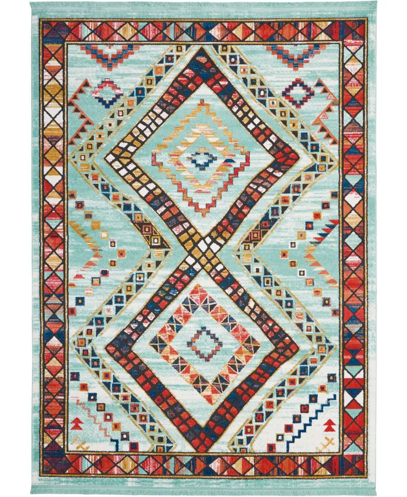 Nourison Home Navajo NAV02 Aqua 7'10" x 10'9" Area Rug