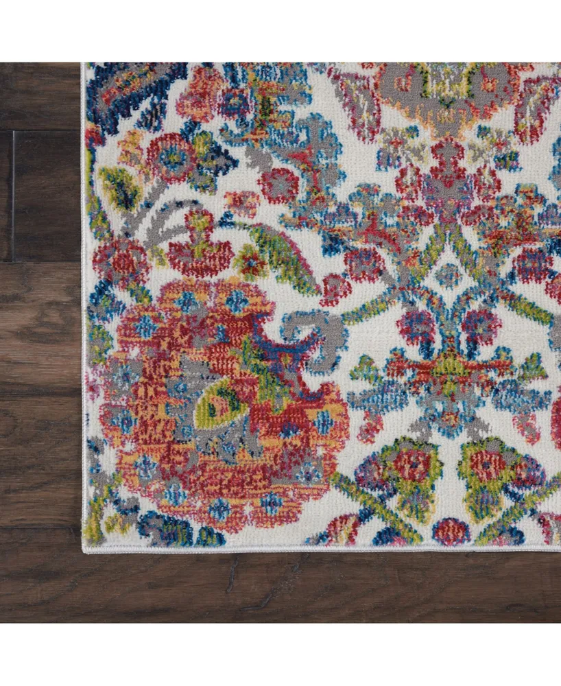 Nourison Home Ankara Global ANR06 Ivory and Blue 2' x 6' Runner Rug