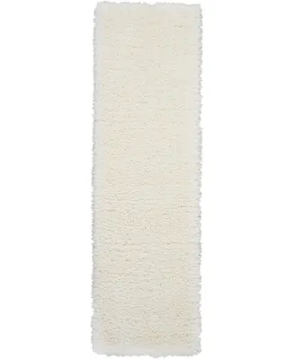 Nourison Home Luxe Shag LXS01 Ivory 2'2" x 7'6" Runner Rug
