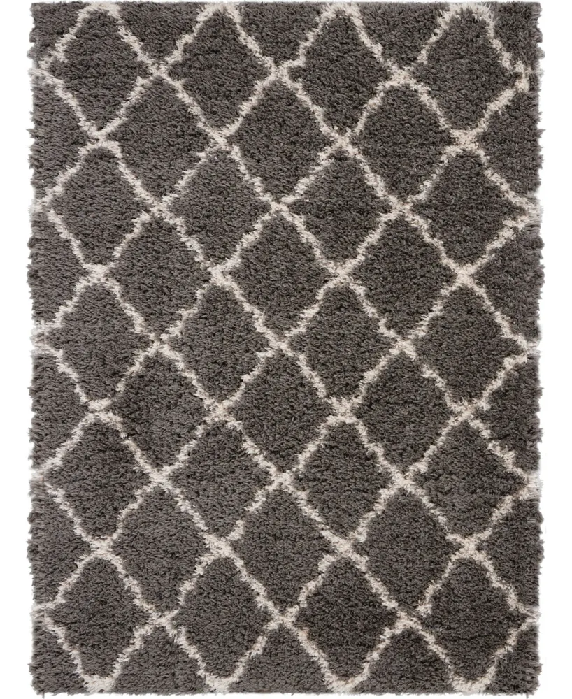 Nourison Home Luxe Shag LXS02 Charcoal 4' x 6' Area Rug