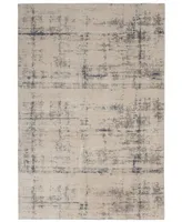 Nourison Home Rustic Textures RUS06 Ivory and Blue 3'11" x 5'11" Area Rug