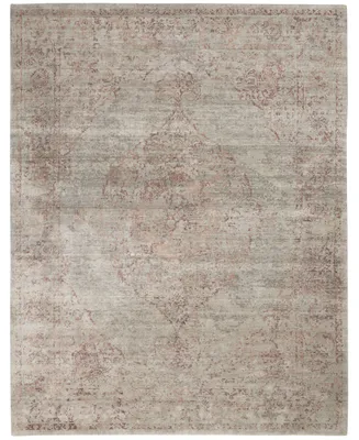 Nourison Home Lucent LCN07 Silver and Red 7'9" x 9'9" Area Rug