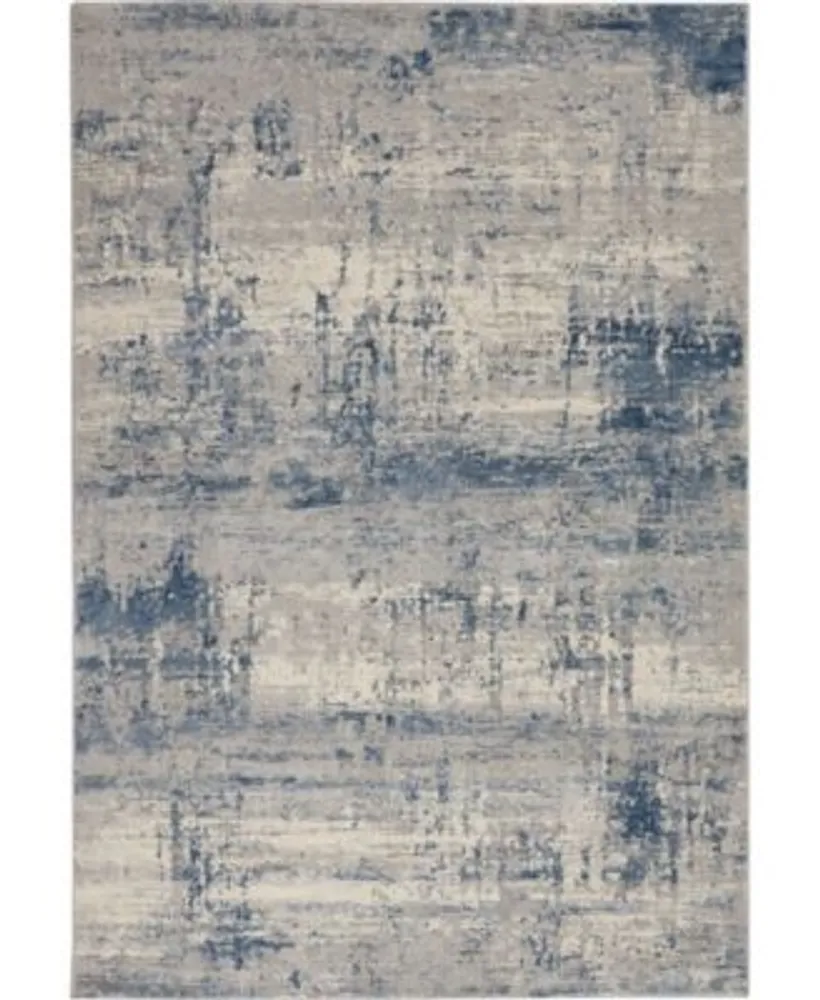 Nourison Home Rustic Textures Rus10 Ivory Blue Rug