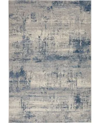 Nourison Home Rustic Textures Rus10 Ivory Blue Rug