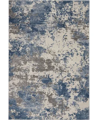 Nourison Home Rustic Textures RUS08 Gray and Blue 3'11" x 5'11" Area Rug