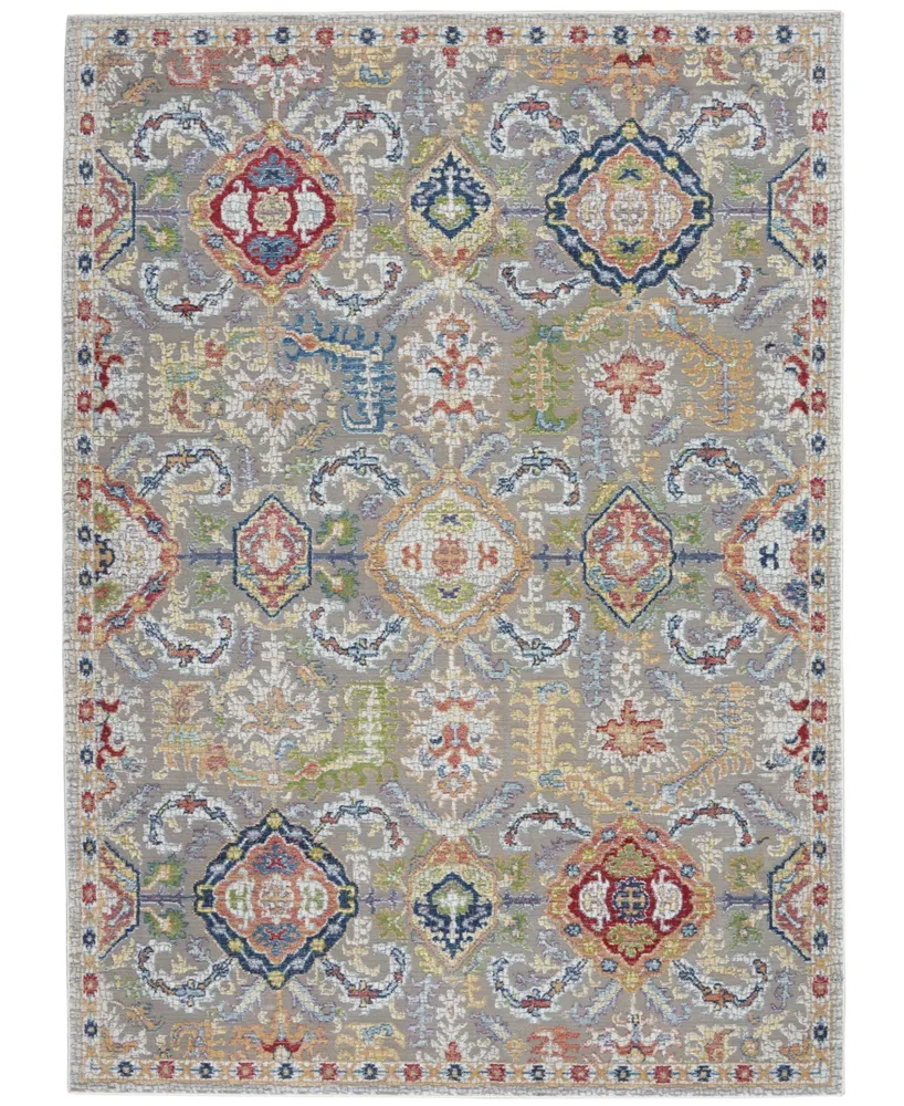 Nourison Home Ankara Global ANR12 Gray and Multi 5'3" x 7'6" Area Rug