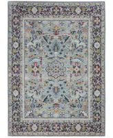 Nourison Home Ankara Global ANR14 Teal and Multi 4' x 6' Area Rug