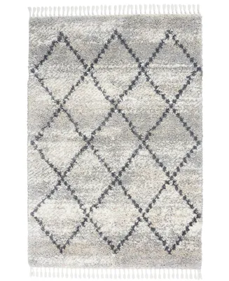 Nourison Home Oslo Shag OSL01 Silver 5'3" x 7'9" Area Rug