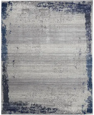 Nourison Home Etchings ETC01 Gray and Navy 8' x 10' Area Rug