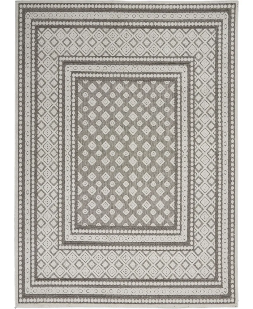 Nourison Home Key Largo KLG02 Silver 4' x 6' Outdoor Area Rug