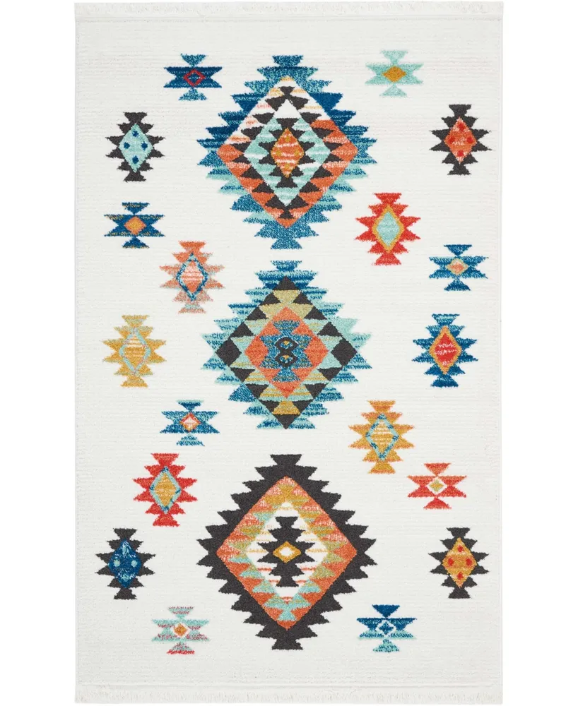 Nourison Home Navajo NAV07 White 3'11" x 6'2" Area Rug