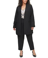 Calvin Klein Plus Collarless Open-Front Topper Jacket