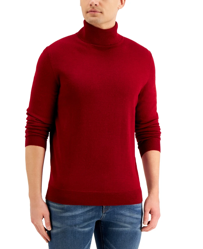 Club Room Men's Merino Wool Blend Turtleneck Sweater, Created for Macy's