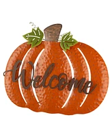 Glitzhome 29.72" Fall Metal Pumpkin Yard Stake or Standing or Hanging Sign