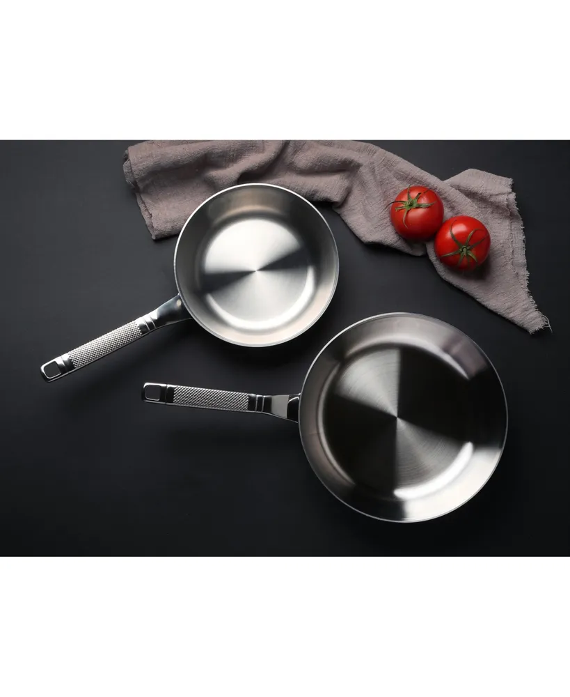 Saveur Selects Voyage Series Tri-Ply Stainless Steel 2-Pc. Fry Pan Set