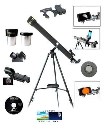 Galileo 700mm x 60mm Day and Night Telescope Kit Plus Smartphone Adapter and Solar Filter Cap