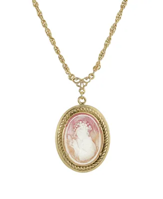 2028 Gold-Tone Oval Cameo 18" Necklace