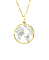 Macy's Diamond Accent Gold-plated Map Pendant Necklace