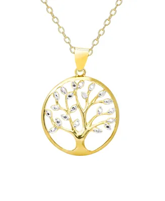 Macy's Diamond Accent Gold-plated Tree of Life Pendant Necklace
