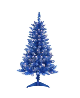 Puleo 4" Pre-Lit Fashion Artificial Christmas Tree
