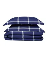 Truly Soft Printed Windowpane King 3 Piece Duvet Cover Set