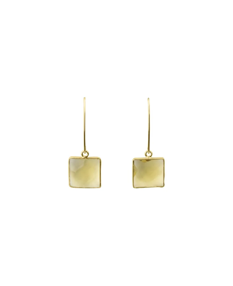 Roberta Sher Designs Citrine Stone Drop Earrings with 14K Gold Filled Artesian Earwires - Gold